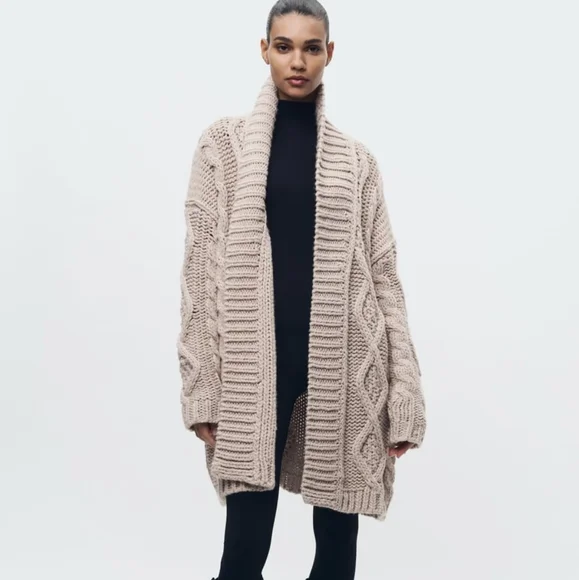 Zara Cable knit coat - Picture 3 of 11